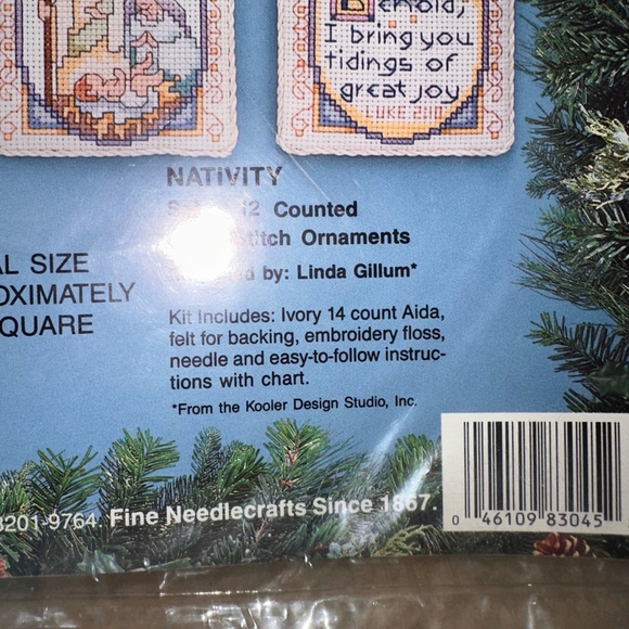 NOS Vintage 1993 Bucilla Nativity Counted Cross Stitch Ornament Kit Linda Gillum - Picture 5 of 7